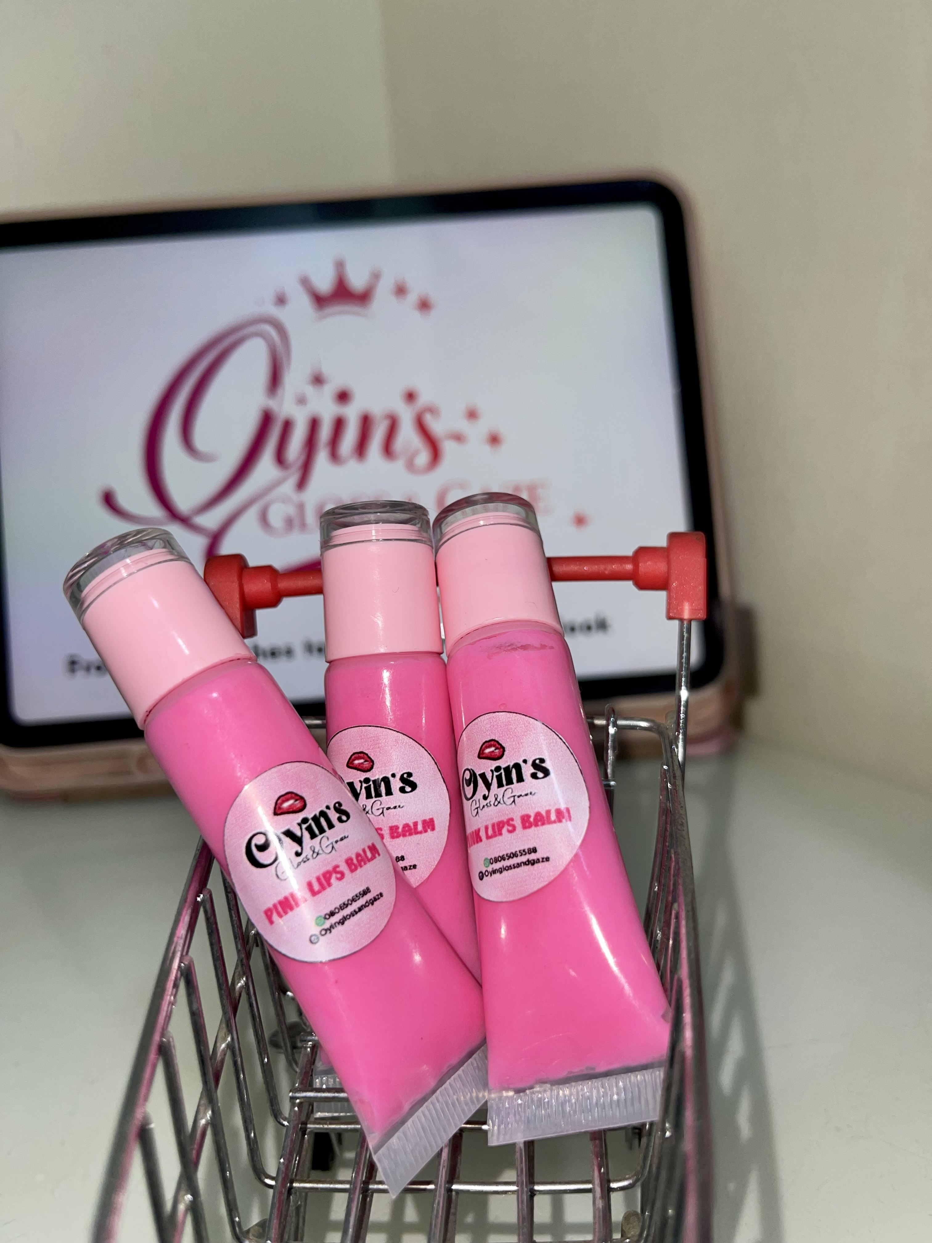 Pink lips balm